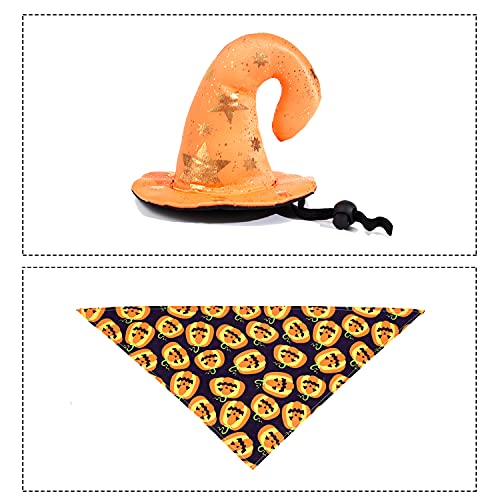 Wellteki-Christmas-Cute-Pet-Scarf-for-Small-Dogs-Reversible-Triangle-Bibs-Accessories-Dog-Bandanas-2-Pack-Pumpkin-Halloween-Costume-Cats-Hats-Medium-Large-Extra-Adjustable-Soft-Gift-Orange-style-1
