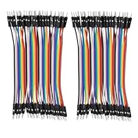 Heevhas 80PCS 40Pin Jumper Wire Kabel Breadboard Ribbon Cables 10cm Male-Male Steckbrücken Kabel 24AWG Drahtbrücken für Arduino Breadboard DIY Projekt