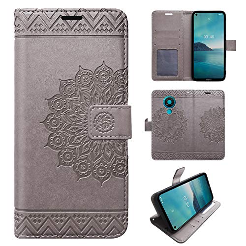 betterfon | Funda para Nokia 3.4 Funda, Nokia 3.4 Funda Flip Case Funda Case para Nokia 3.4 Teléfono Móvil, Gris