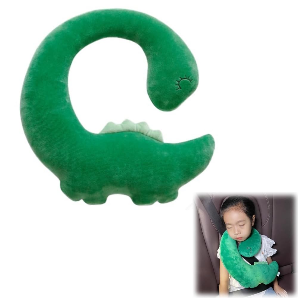 SIQITECHNO Car Travel Pillow for Kids Adults Plush Head Neck Support Car Sleep Pillow Press to Sound Cars Seat Travel Neck Pillows Cartoon Cars