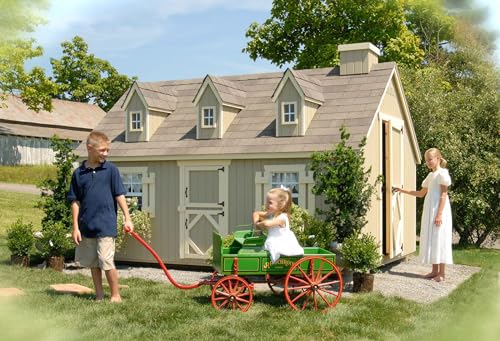 Little Cottage Co. 8x12 Cape Cod Playhouse with Loft, Deck and Rail - Wood DIY Kit