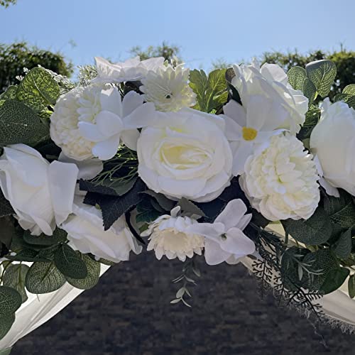 Wedding Arch Flowers, Rose Decorative Floral Swag for Lintel, 30Inch Artificial Greenery Eucalyptus Leaves Flower for Door Window Home Decoration - Image 5