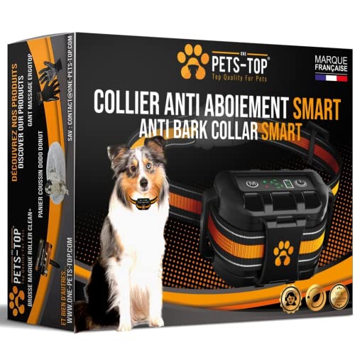 One PETS-TOP® Collier Anti Aboiement Chien | Colliers Anti-aboiement pour Chiens | Collier Anti aboiement Grand Chien | Collier Anti Aboiement Petit Chien | Collier Electrique Chien | Smart