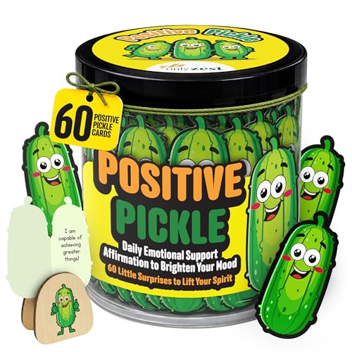 Only Zest Positive Pickle Jar60 Affirmation Cards with Display Clip Stand