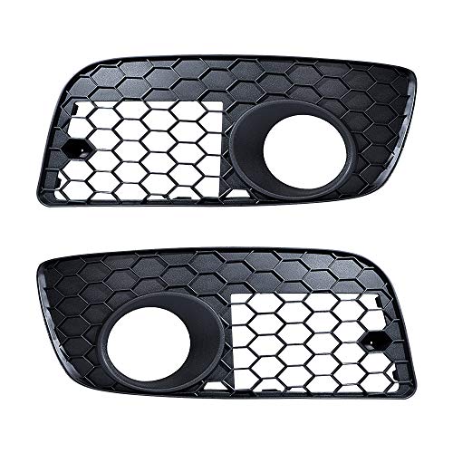 Set of 2X Matte Black Front Fog Light Grille Foglamp Grill Cover Compatible with 2006-2009 VW Golf GTI Jetta GLI MK5