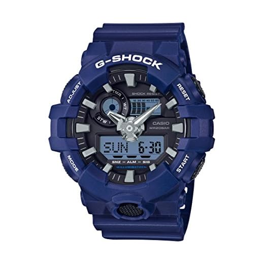 Casio Men's G Shock Quartz Watch with Resin Strap, Blue, 25.8 (Model: GA-700-2ACR)