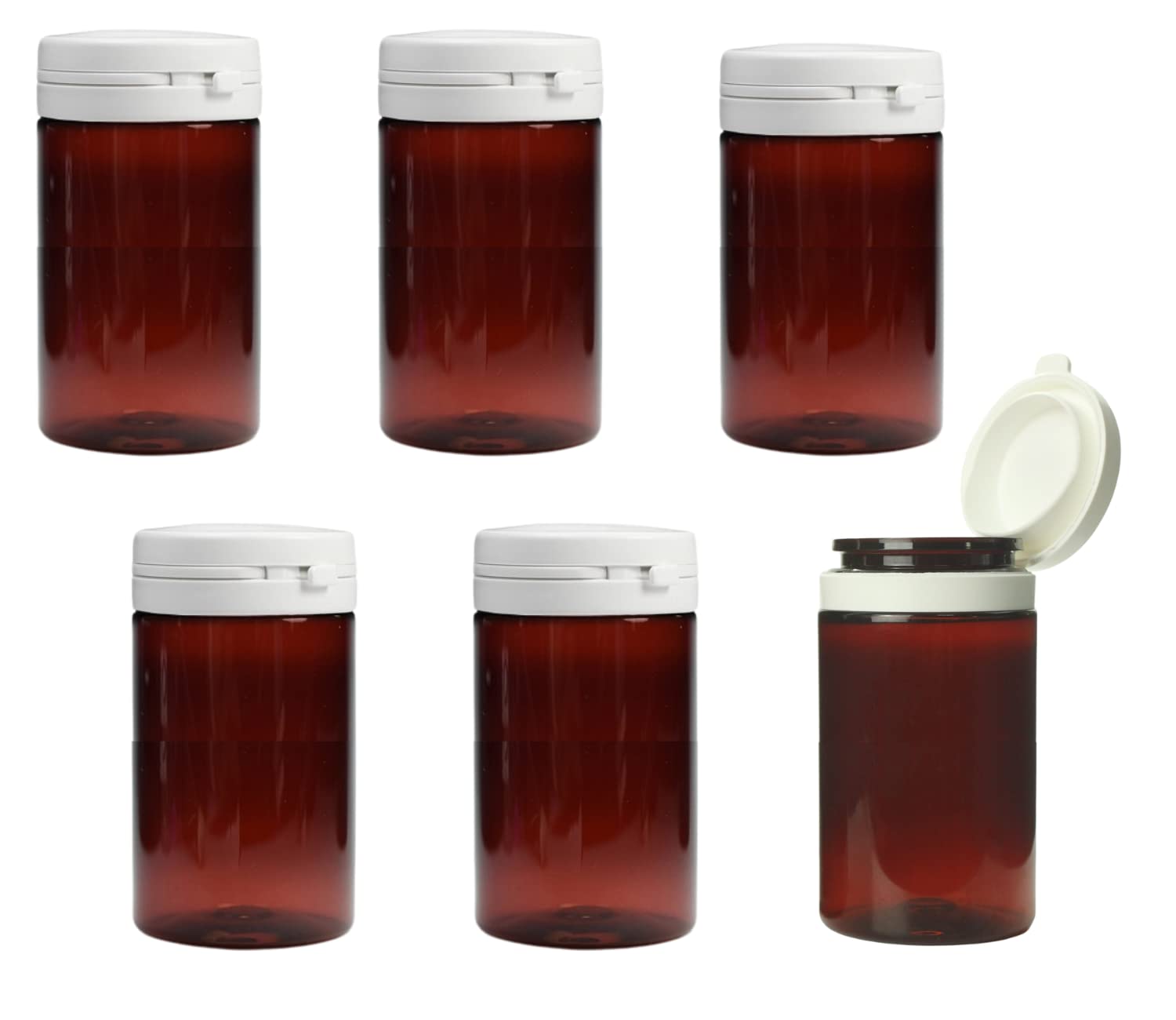 6 x 150ml Robust, Reusable Medicine Clear Pill Pots with hinged Lids - Mini Plastic Bottles for Medication Storage, Empty contatainer, Pill Bottle & Containers Ideal for Travelling.