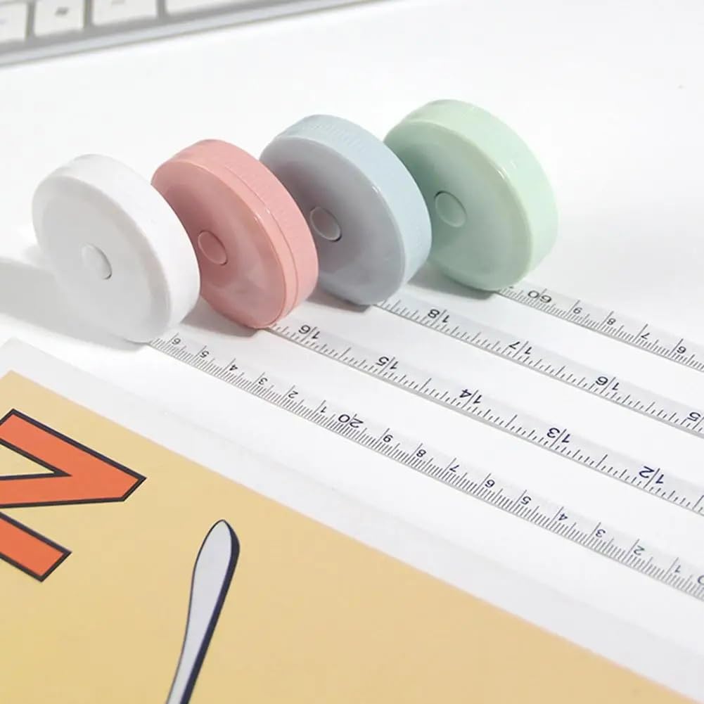 2M Mini Weiches Maßband Einziehbare Doppelskala Tragbares Nähen Schneider Stoff Tuch Gewichtsverlust Körpermaßband(Green)