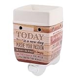 Elanze Designs Today Aspire Change The World Wood Look Stoneware Electric Plug-in Wax Tart Oil Warmer