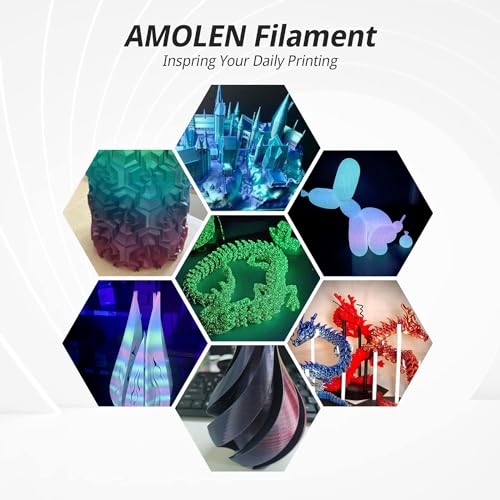 Image of AMOLEN 3D Printer Filament, PLA Filament 1.75mm, Glow in The Dark Filament Green Starry Sky, Best with UV Lamps, Fit Most 3D FDM Printers, Dimensional Accuracy + /- 0.02 mm, 1kg(2.2lbs) Spool