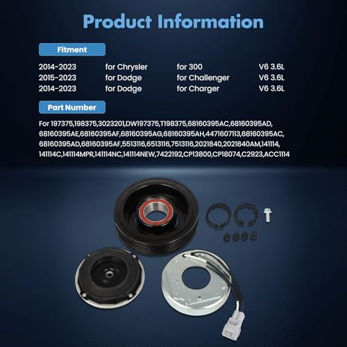 Image of ECCPP AC Clutch for Chrysler 300 for Dodge Challenger Charger 2015-2023