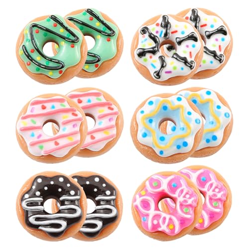 12 imanes decorativos de donut para refrigerador miniatura 2