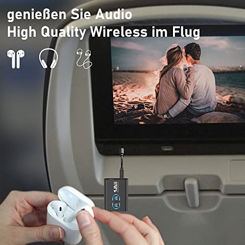 1Mii Bluetooth 5.2 adapter zender voor tv audio naar 2 hoofdtelefoons, 2-in-1 bluetooth-zenderontvanger jack 3.5 met… - Afbeelding 4