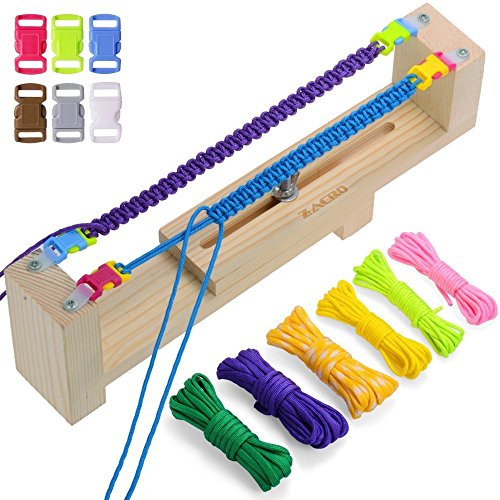 Zacro Jig Bracelet Maker avec 6 Cordes de Parachute et 6 Boucles - Tisseur de Bricolage pour Bracelets