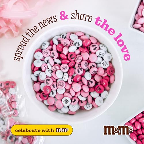 Image of M&M'S World It's A Girl Milk Chocolate Candy 2lb Bag with Pink and White M&M'S for Baby Girl Showers Gender Reveal Parties and Baby Celebration Favors