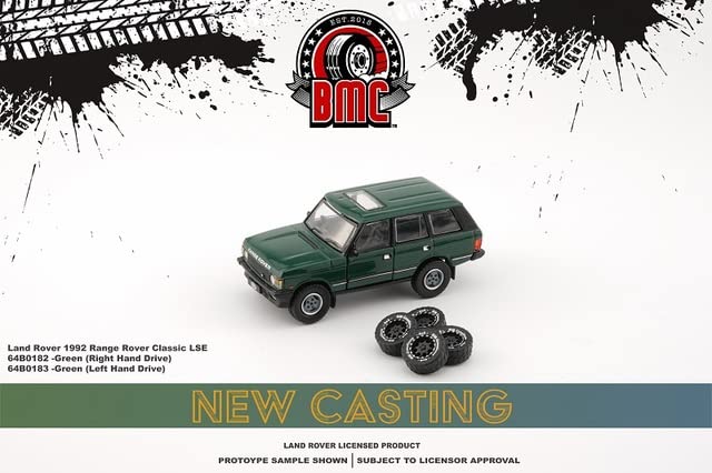 ТоуAE - BM Creations 1:64 LandRover 1992 Ranges Rovers Classic LSE Diecast Model Car (Green LHD)