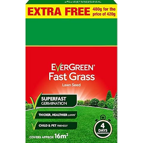 FERRIS | Miracle-GRO Evergreen Fast Grass Lawn Seed | Sprouts in 4 Days - Fast Growing Lawn Patch Repair Seeds | Designed to UK Weather - Child & Pet-Friendly [480g] Cover
