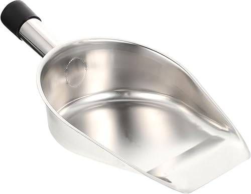 Miniatura 10 de Cuchara de metal para alimentos, pala de acero inoxidable, pala de hielo con parte inferior plana, pala de metal para servir harina, pala resistente