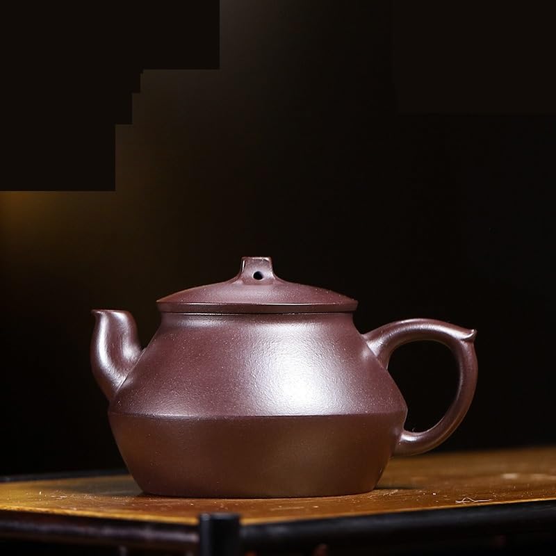 Bouilloire à thé 190 ML, théière Classique en Argile Violette, poterie Artisanale en Terre Crue Violette avec Filtre, Service à thé Chinois Zisha, théière pour cuisinière