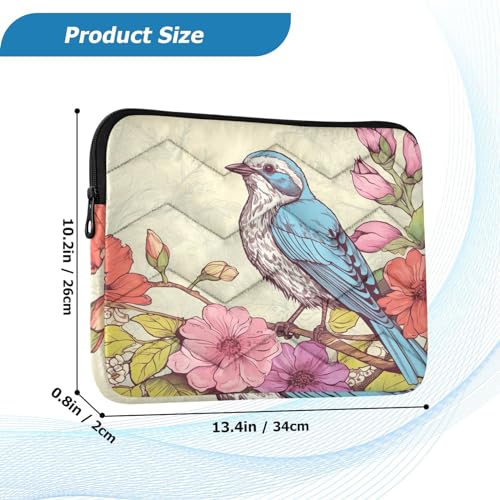 Funda para portátil 13-14 pulgadas con diseño pájaro en rama miniatura 3