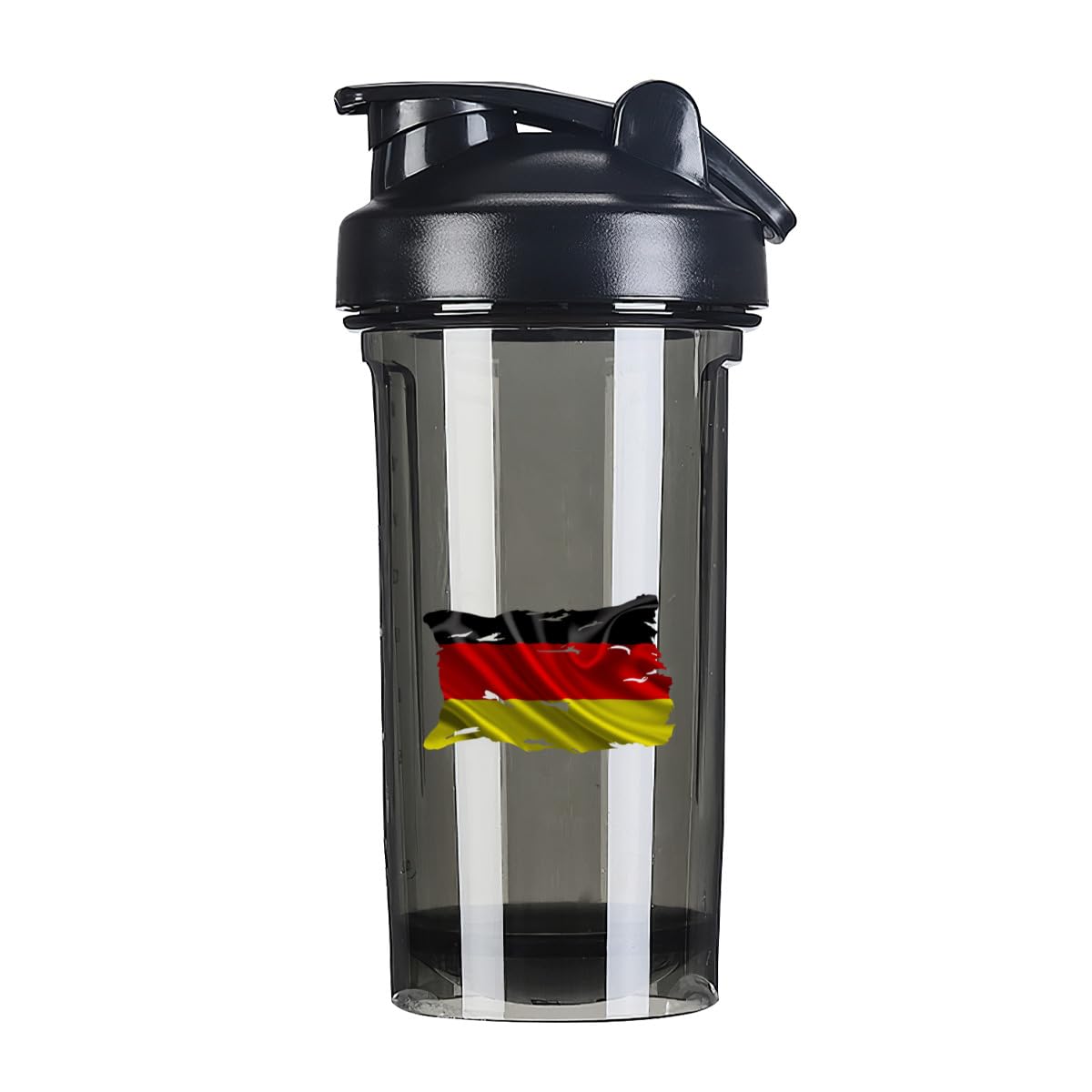 Torn Broken Germany German Flag 1 18 Ounce Shaker Bottle Drink Mixer Leak-proof Pre Workout Protein Shakes Meal Replacement Shakes Bottles 500ML/18 Oz Black