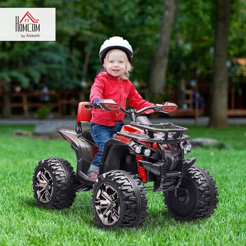 HOMCOM Elektro Quad für Kinder, 12V 10Ah Kinder Quad mit Vorwärts-, Rückwärtsfunktion, 2 Motor, USB-Anschluss, MP3-Musikplayer, Kinderfahrzeug mit Scheinwerfer 3-8 km/h, für 3-5 Jahre, Rot – Bild 3