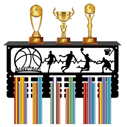 CREATCABIN Basketball-Medaillenhalter,Trophäenregal,Medaillenaufhänger Mit Regalständer,Sport,4 Reihe,Wandhalterung,Für Männer,Gymnastik,Fußball,Laufen,Schwimmen,Auszeichnungenständer,40x20x10cm CREATCABIN Basketball-Medaillenhalter,Trophäenregal,Medaillenaufhänger Mit Regalständer,Sport,4 Reihe,Wandhalterung,Für Männer,Gymnastik,Fußball,Laufen,Schwimmen,Auszeichnungenständer,40x20x10cm