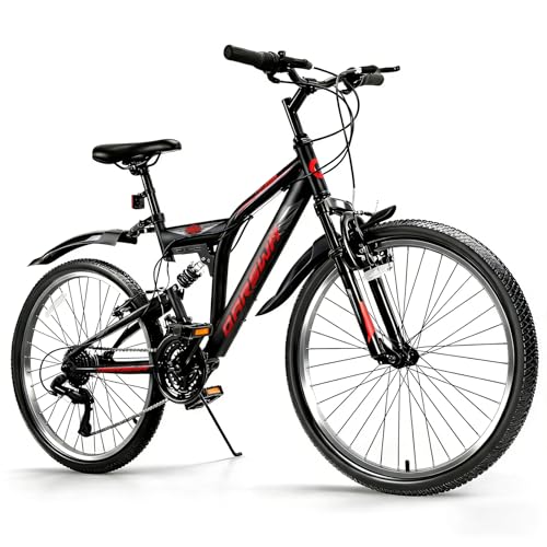 24 Inch Mountain Bike for Men & Women, 21-Speed Full