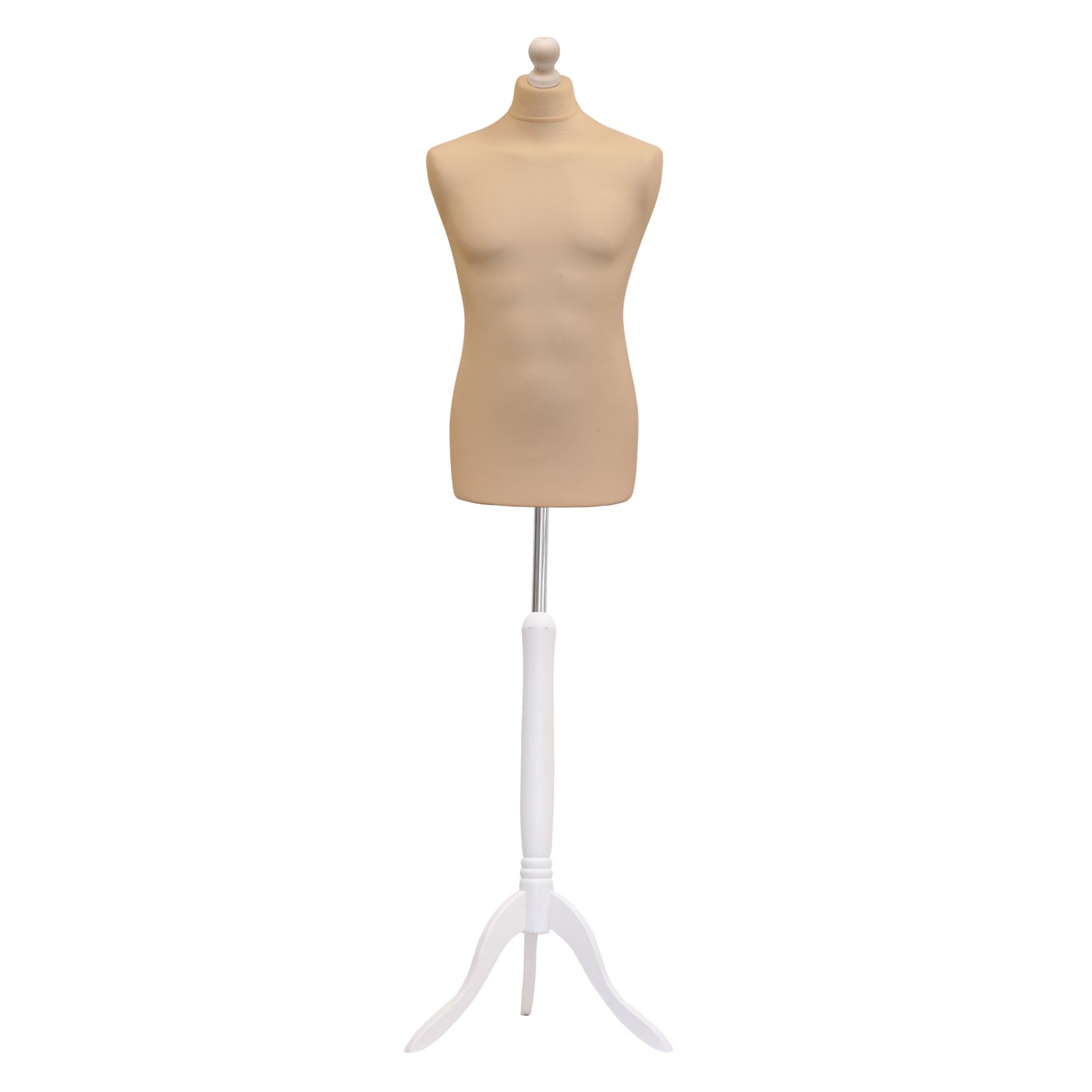 Tailors Dummy Male Dressmakers Fashion Mannequin Students Cream With White Stand