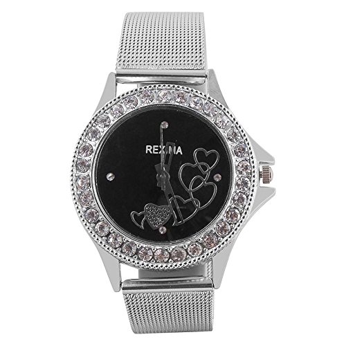 REXIMA Black Dial Heart Sheffer Chain Women's Watch -RW244