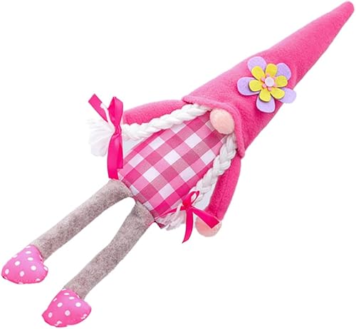 Abaodam Muñeca de tela de gnomo para el día de la madre, gnomo de Navidad, peluche escandinavo de Pascua, gnomo de felpa, flor de primavera, elfo,
