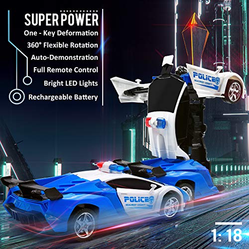 Remote Control Car,Transform Robot Rc Car Age 3 4 5 6 7 8-12 Years Old For Kids, Deformation Car Model Toy Gift For Children,One Button Transformation & Realistic Engine Sounds #TOP7