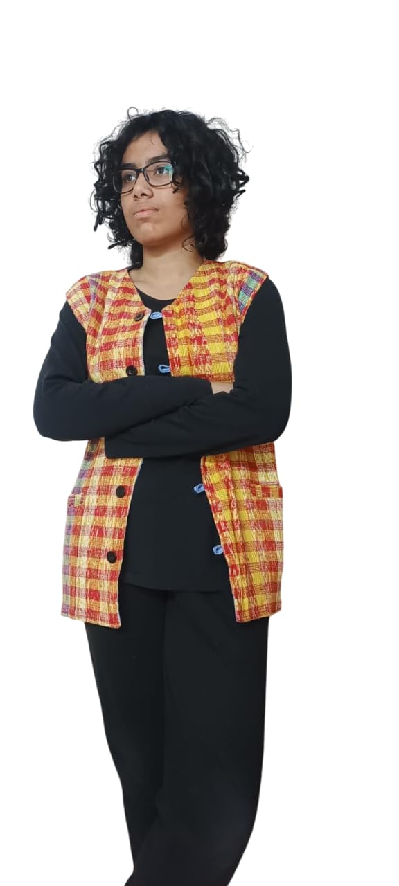ekok Sleeveless Khesh Jacket for Men and Women – Cotton Linen Lining, Khesh Fabric Outer Winter Season,(48)-picture-37