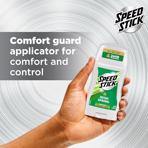 Speed Stick Men's Antiperspirant Deodorant, Irish Spring Scented, 3 Ounce, 4 Pack