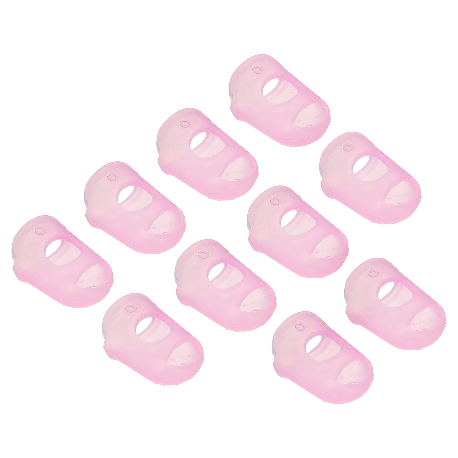PATIKIL Punta Dita Protezione Antiscivolo Polpastrelli 10 Pezzi Protezione Dita Silicone per Smistamento Cucito Suonare Chitarra Rosa