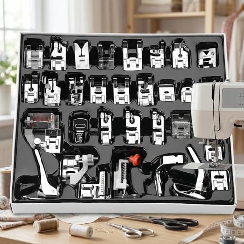 Set 32 Piezas Pies Prensatelas Metalicos para Maquina de Coser miniatura 7