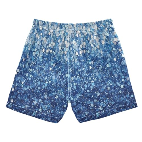 Boccsty Denim Blue Light Blue Gradient Glitter Boys Swim Trunks Baby Kids Swimwear Summer Toddler Beach Board Shorts 2T2