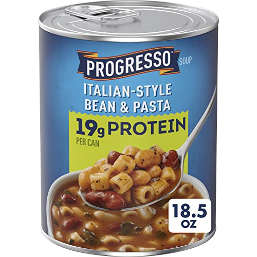 Progresso Italian-Style Bean &amp; Pasta Protein Soup, Vegetarian, 18.5 oz