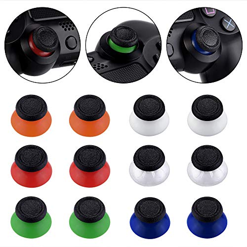eXtremeRate Joysticks para Mando PS4 6 Pares de Joystick reemplazable plástico Thumbstick analógico Botones Antideslizante Accesorios para Mando del Playstation 4 PS4 Original PS4 Slim PS4 Pro