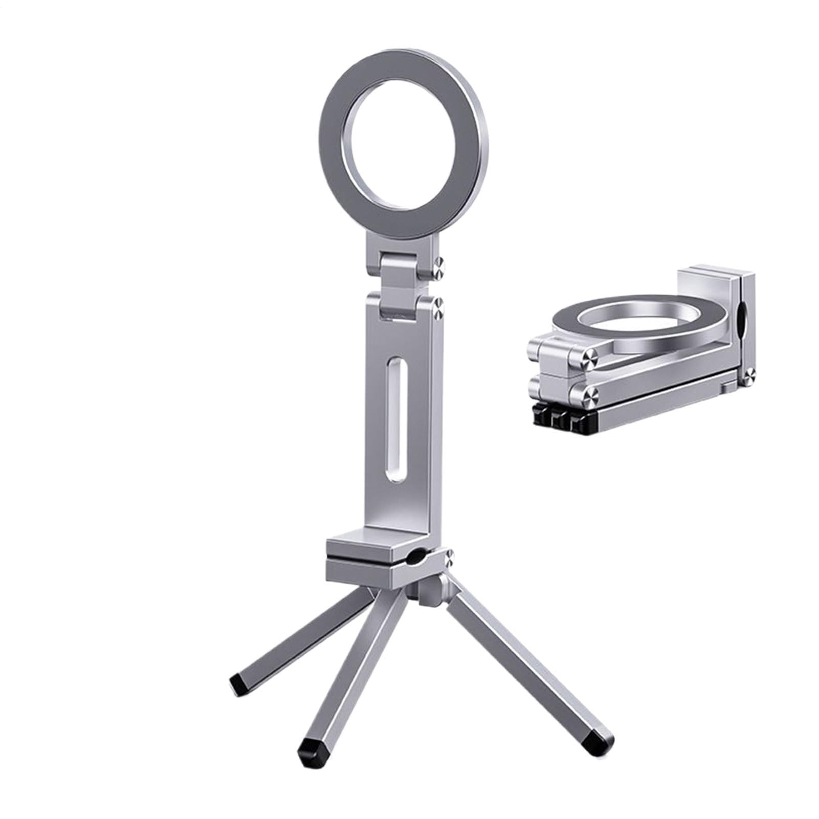 Treppiede Magnetico Treppiede con Clip, Rotazione 360°, Pieghevole Compatto | Mini Treppiede Alluminio Per Viaggi, Palestra, Ufficio, Registrazione Video, Selfie, Live