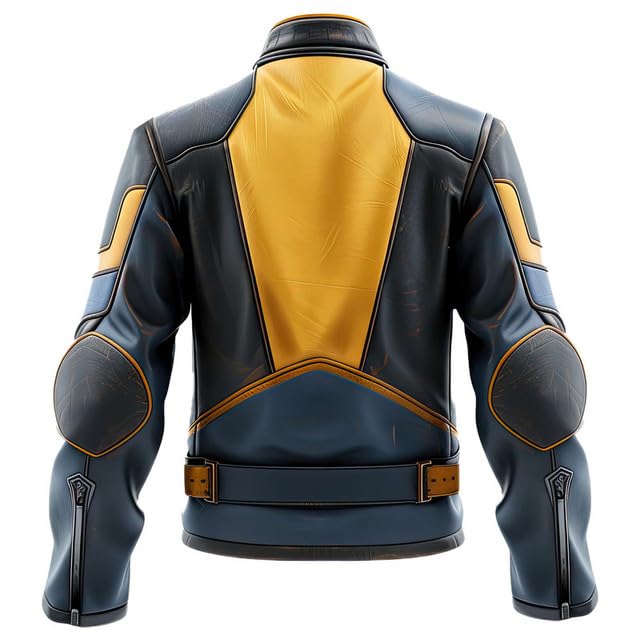 Men’s Mustard Yellow Blue Genuine Sheepskin Stand Collar Classy Biker Café Racer Motorcycle Leather Jacket2