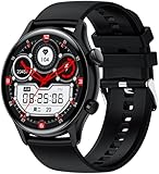Smartwatch Damen Herren mit Telefonfunktion,1.36 Zoll AMOLED Touchscreen,390 * 390 Pixel,Wasserdicht Fitnessuhr mit Pulsmesser Schlafmonitor Schrittzähler Sportuhr mit Blutdruck Watch NFC Andriod IOS