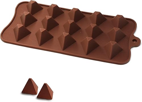 Miniatura 1 de X-Haibei Mini molde de silicona piramidal – 15 cavidades para cubitos de hielo, trufas, chocolate, dulces, jabón, moldes de resina, bandeja flexible