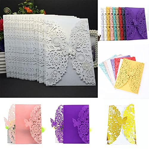 SXHRR Weihnachtskarten 25 Teile / 50 stücke Mode Schmetterling einladungen Karte Hochzeit Engagement Mariage graduacion Party einladen Lieber liefert Danke Karten (Color : Black, Größe : 25pcs)