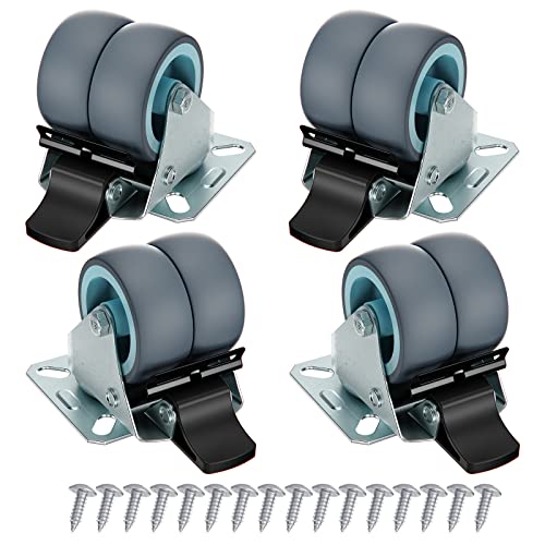 4er Set Möbelrollen 50 mm, Schwerlastrollen mit Bremse bis 40 kg pro Rad, Lautlos abrollende Doppelrollen, Strandkorbrollen, Lenkrollen für Rasen und Sand, Transportrollen 4er Set Möbelrollen 50 mm, Schwerlastrollen mit Bremse bis 40 kg pro Rad, Lautlos abrollende Doppelrollen, Strandkorbrollen, Lenkrollen für Rasen und Sand, Transportrollen