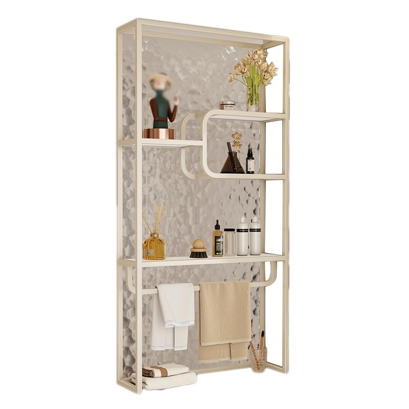 Cloison de séparation de pièce en verre translucide – Cloisons élégantes en demi-mur pour salle de bain, entrée, hôtel et restaurant Comprend un...