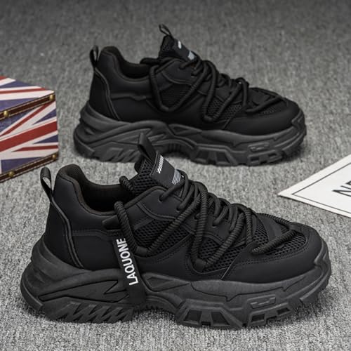 Men's Leather Chunky Platform Dad Shoes - Wedge Sole, Anti-Slip Rubber Outsole, Memory Foam Lining - Fashionable for Streetwear, Daily Walking & Safe Driving2