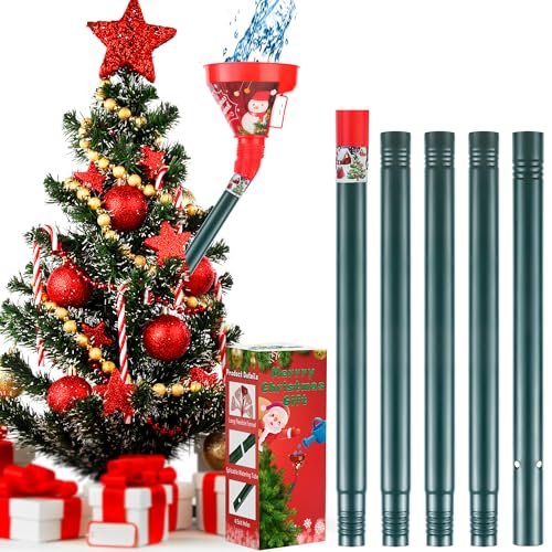 Christmas Tree Watering Funnel, 60in Long Christmas Tree Watering System for Real Christmas Tree Funnel Waterer, Flexible Christmas Tree Watering Device with Wide Mouth Funnel for Large Live Xmas Tree