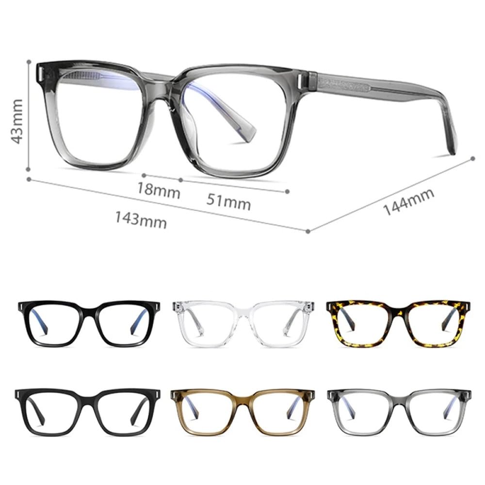 Montura de gafas de acetato para mujer, gafas con filtro de luz azul, estilo moderno y transparente.