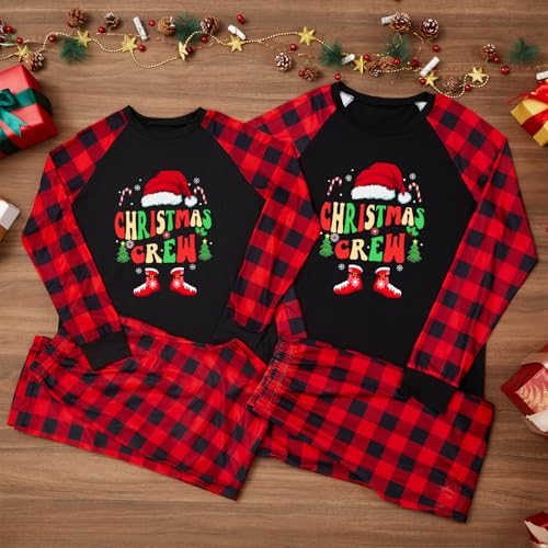 Family Christmas Pjs Matching Sets Christmas Crew Pajamas for Family Couples Christmas Pajamas Holiday Sleepwear3
